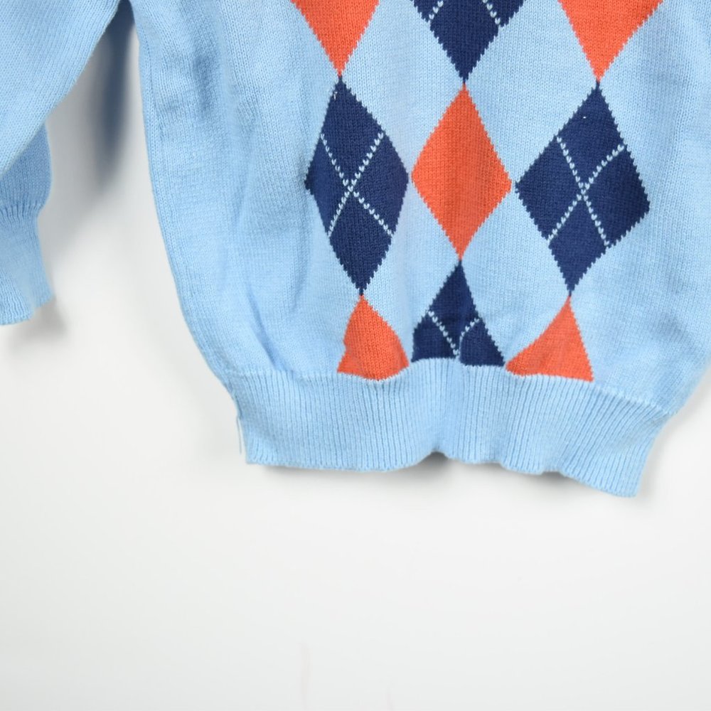 Blue argyle patterned sweater - Picture 3 of 7